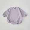 Rompers INS 0-24M born Infant Baby Girl Boy Sweatshirt Romper Toddler Long Sleeve Basic Cotton Oversize Rompers Baby Clothes Jumpsuit 231215