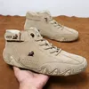 Laarzen Echt lederen laarzen Heren Winterschoenen Waterdichte laarzen voor heren Hoge sneakers Luxe schoenen Casual motorlaarzen 231215