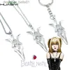 Pendant Necklaces Anime Misa Amane Cosplay Key Chain Necklace Halberd Pendant Necklaces for Men Boys Girl Goth Cross Choker Death Note JewelryL231215