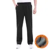 Pantalones para hombres para hombre Otoño e invierno Casual Fleece Sólido Terciopelo Cremallera Bolsillo Pantalones Ropa Masculina Harem