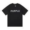 Mens T Shirt Purple Brand High Quality Printed Pure Cotton Casual Street Sheple Sleeve