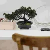 Décorations de Noël Simulation Bonsai Plantes artificielles pour la décoration intérieure Faux réaliste en plastique Mini Pot d'herbe Modèle Fleurs 231215