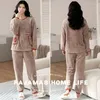 Indumenti da notte da donna 2024 Pullover Pigiama Corallo Velluto Autunno Inverno Donna Ricamato Maniche lunghe Oversize Casual Student Homewear