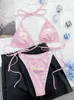 Dames Zwemkleding 2023 Nieuwe Glanzende Liefde Metalen Ringen Halter Mini Bikini Vrouwelijk Badpak Dames Badmode Tweedelige Bikiniset Zwemmer Badpak Zwemmen T231215