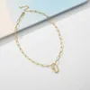 Ожерелья с подвесками Turandoss WomensGoldPaperC LipC HainN ecklace14 KGoldPlatedИзысканныйPaperCl ipChainNe cklaceMe dalEv ilEy eSt arLightningHe artB terfly