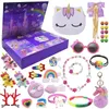 Boîte aveugle Calendrier de l'Avent de Noël Blocs Fidget Toys Soulagement du stress Licorne rose Princesse Pretend maquillage ensemble bijoux enfants 231215