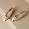 Chaussures habillées 9 ans boutique or orteil doux en cuir véritable talon épais printemps mode loisirs filles rue femmes talons