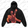 Herrtröjor tröjor amerikansk hiphop hand av gud mönster tröja y2k västkust överdimensionerad kappa high street hip-hop hoodie kvinnor kläder harajuku t231215