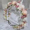 Couronne de fleurs pour filles, accessoires pour cheveux, bandeau de mariée, ornement, guirlandes florales pour enfants