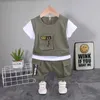 Completi di abbigliamento Completi per neonati Completi Set Moda estiva O-Collo T-shirt da uomo Top e pantaloncini Due pezzi Ragazzi Abbigliamento per neonati Tute per bambini R231215