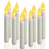 LED Light Cone Candles Electronic Taper Candle Battery Operated Flameless For Wedding Birthday Party Decorations