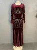 Urban Sexy Dresses Elegant Women Velvet Dresses Dubai African Kaftan Abayas Dashiki Diamond Long Sleeve Robe Wedding Party Prom Gown Ladies kläder 231215