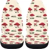 Car Seat Covers Elastic Soft Front Beige Mushroom Print Washable Comfort Easy Install Universal Automotive Cover Full