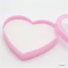 Pochettes à bijoux cadeaux, présentoir rose pour bagues, boucles d'oreilles, mallette de rangement, boîte à 36 trous en forme de cœur