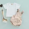 Комплекты одежды для малышей От 0 до 24 месяцев, комплект одежды для новорожденных мальчиков, футболка с короткими рукавами, комбинезоны, вельветовые шорты, наряды, летние костюмы