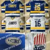 Niestandardowe koszulki hokejowe Mężczyźni #16 Jack Hanson Charlestown Chiefs Jersey 17 Steve Hanson 18 Jeff Hanson Brother Slap Shot Movie Hockey Jersey STI