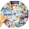 50Pcs New Jersey Stickers Non-Random Waterproof Vinyl Sticker Laptop Skateboard Motor Water Bottle Snowboard Notebook Wall Car Decals Kids Gifts