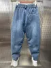 Männer Jeans Mode Lässig Jogger Harem Denim Hosen Hip Hop elastische taille plus größe jeans männer Männliche Hosen 2023 winter 231214