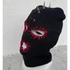 Hats Scarves Sets Knit Full Face Balaclava Hiking Devil Horn Ski Halloween Hat 231214