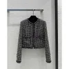 24SS Women Vintage Designer Tweed Blazer Płaszcz Kobieta Milan Runway Designerska sukienka przyczynowa długi rękaw