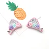 2Pcs Cute Cat Ear Hair Clips For Girls Glitter Rainbow Felt Fabric Flower Hairpins Barrettes Kids Headwear Baby Hair Accessories