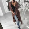 Women's Trench Coats Fashion Turn-down Collar Jackets Women Elegant Lace-up Thin Loose Long 2023 Casual Sleeve Solid Color Cardigan