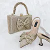 Sapatos de vestido Doershow Bom preço italiano e saco conjunto sapato de casamento africano itália bolsa verão mulheres! HFG1-12