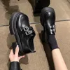 Klänningskor klassiska kvinnor Mary Janes spännband Midhackar Solid Leather Oxford för plattform Plus Size Zapatos
