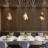 Lampes suspendues Nordic moderne minimaliste bois et cage lumière restaurant bar café créatif macarons lampe fer aluminium