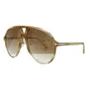 2024 luxTMFN Modell Herren Big Pilot Sonnenbrille mit Farbverlauf UV400 061 64-13-140 leichte Plank-Vollrand-verstellbare Nasenpads für Korrekturbrillen Komplettset-Designetui