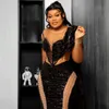 بالإضافة إلى حجم Aso ebi Prom Dresses Black Mermaid Onlusion Theer Neck Evening Dress Promdress Birthday Party Virtbors for African Black Women Engagement Bageant AM181