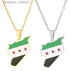 Pendant Necklaces 28TF Unisex Syria Country M Flag Pendant Necklace Gold Silver Color Chain Choker Necklace Jewelry Christmas Party OrnamentL231215