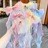 Accessori per capelli Fiocco super lungo Clip per bambini Nappe di perle Nastri Forcine intrecciate Copricapi Estate Ragazze Principessa