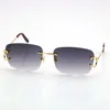 Rimless Fashion men Woman sunglasses driving With C Decoration Goggle Elongated and Slim gold frame glasses Size 57-20-140mm225j