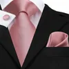 Gravatas Hittie Coral 85cm Masculino Hanky Cufflinks Set Grande Seda para Homens Rosa Xadrez Luxo Festa de Casamento Gravata 231214