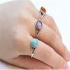 Bagues antiques en argent pour femmes, bague turquoise naturelle, agate, pierre rouge violette, 273Y