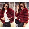 Manteau de fausse fourrure femmes hiver luxe pardessus veste d'extérieur courte 3/4 manches en peluche épais vêtements d'extérieur 211220