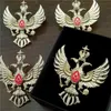 Breloques maçonnique russe double tête aigle insigne placage or franc-maçon badges broche Russie maçon médailles CCCP broches 231214