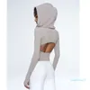 Lu Lu Align Pad Nylon Hoody-shirt met lange mouwen Dames Yoga Zip Fitness Gym Top Sportkleding Hardloopjassen Dames Hoodies Jas Citroenen LL Oefening