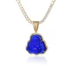 Gucy Blue Buddha Pendant med Baguette AAA Cubic Zircon Hiphop Halsband Tennis Chain Hip Hop Punk smycken CX200721241V