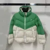 Kurtki męskie designer damski zimowy puffer grube bawełniane płaszcze wyściełane wiatrówki z kapturem zamykanie suwakowe zielony czerwony ciepły płaszcz płaszcz sportowy rozmiar kurtki