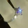 2020 Luxe Princess Cut 0 6ct Lab Diamond Ring Echt 925 Sterling Zilver Engagement Wedding Band Ringen Voor Vrouwen Bruids Jewelry269Z