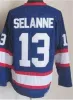 CUSTOM CCM Hockey Retro Jersey 8 Teemu Selanne Retire Vintage Classic Broderie Et Couture Équipe Couleur Mighty Purple Blanc Noir Bleu Rouge Gr