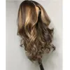 Синтетические парики 150 Плотность Highlight Blonde BodyWave Шелковый топ Je Двойной рисунок Кошерный парик из натуральных волос в европейском стиле для женщин 231214