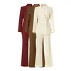 Kvinnors tvåbitar byxor 3 färger Alternativ Dubbelbröst Blazer -byxor Set Classice Elegant ol Lady Business Women Suit
