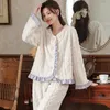 Women's Sleepwear Sweet Velvet Full Sleeve Pajamas Loungewear Set Winter Flannel Fairy Tank Tops Shorts 2 Pieces Sets Kawaii Nightwear