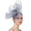 Sposa Matrimonio Mesh Chapeau Clip Donne Wedding Fascinator Tornante Party Fascinat Filato Fiore Perni per capelli Accessori per cappelli