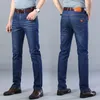 Men's Jeans Spring Summer Classic Pocket Men Fit Straight Thin Jeans Cotton Elastic Middle Waist Business Casual Lightweight Pants 231215