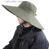 ワイドブリム帽子バケットハット新しい16cmビッグワイドブリム夏の漁師帽子ファッションソリッドソンブレロスデアウトドアハイキングビーチハットメッシュ通気性抗UVサンハットYQ231215