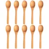 Cuillères 10pcs cuillère à café en bois lisse condiments polyvalents légers pour les épices de sucre assaisonnement café